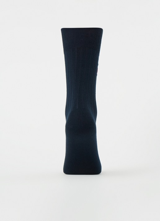Ralph Lauren Sokken met logoborduring in 3-pack - voorkant 2 blauw
