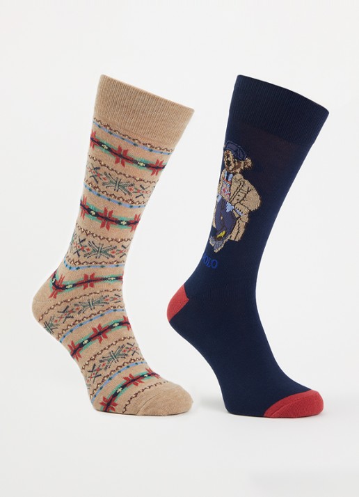 Ralph Lauren Sokken met print in 2-pack