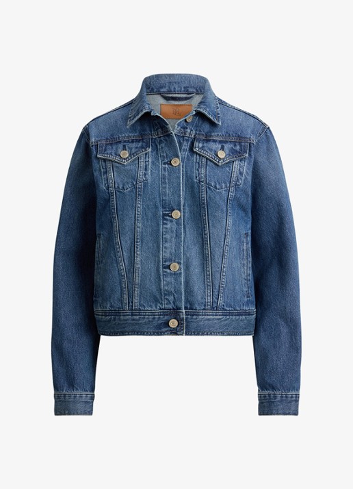 Ralph Lauren Spijkerjas met borstzakken - voorkant atlantic blue wash / indigo