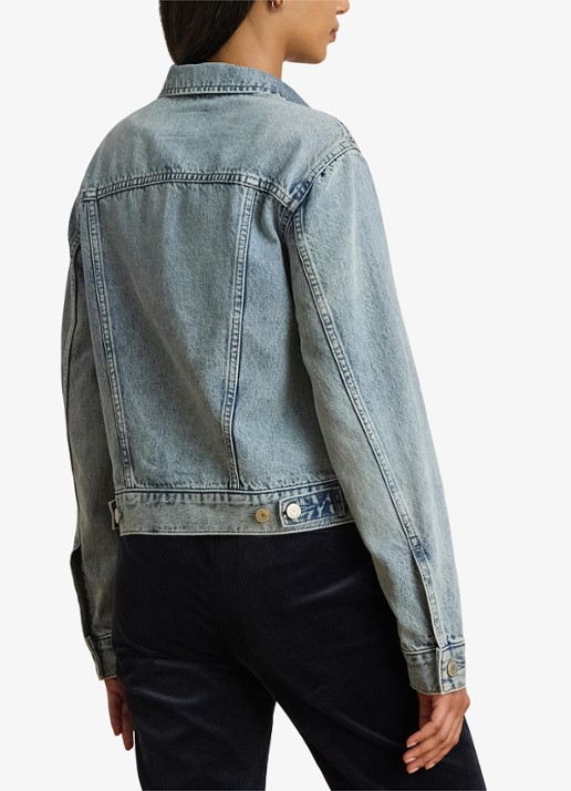 Ralph Lauren Spijkerjas met steekzakken - achterkant odwin wash / blauw
