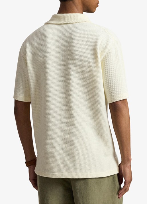 Ralph Lauren Standard fit polo van piqué katoen - achterkant pale cream / crème