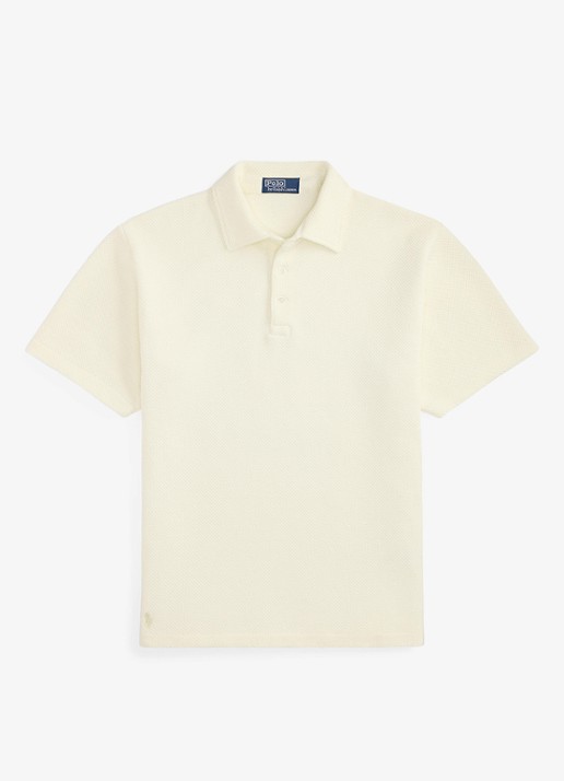 Ralph Lauren Standard fit polo van piqué katoen - voorkant 2 pale cream / crème
