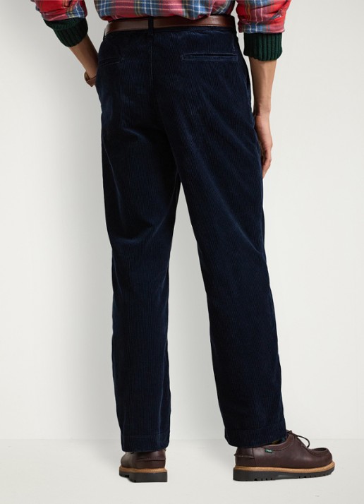 Ralph Lauren Straight fit broek van corduroy - achterkant 5 hunter navy / donkerblauw