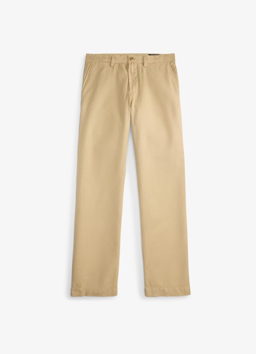 Ralph Lauren Straight fit chino in linnenblend - voorkant 3 coastal beige / beige