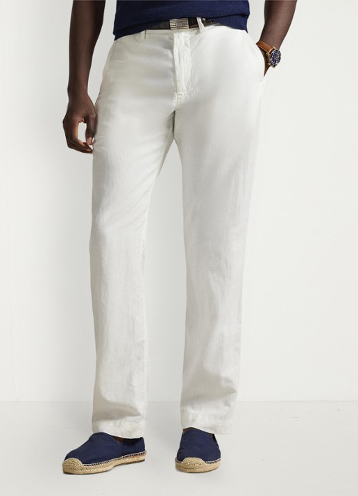Ralph Lauren Straight fit chino in linnenblend