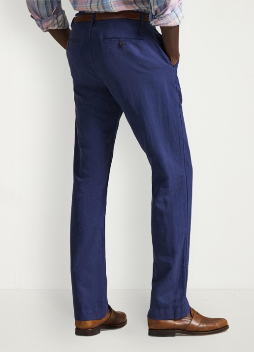 Ralph Lauren Straight fit chino in linnenblend - achterkant 3 dusty azure-31rh