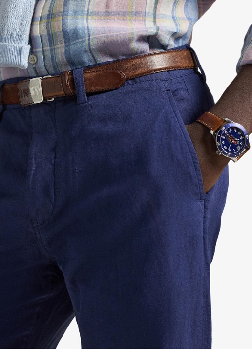 Ralph Lauren Straight fit chino in linnenblend - detail 5 dusty azure-31rh