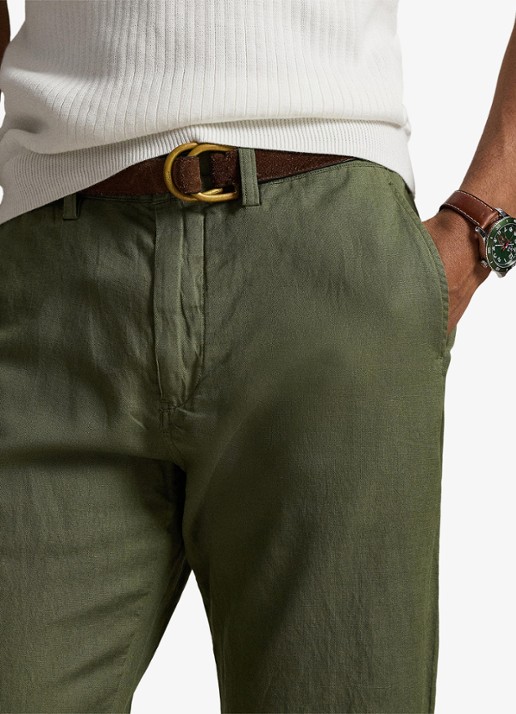 Ralph Lauren Straight fit chino in linnenblend - detail 5 garden trail-30z6