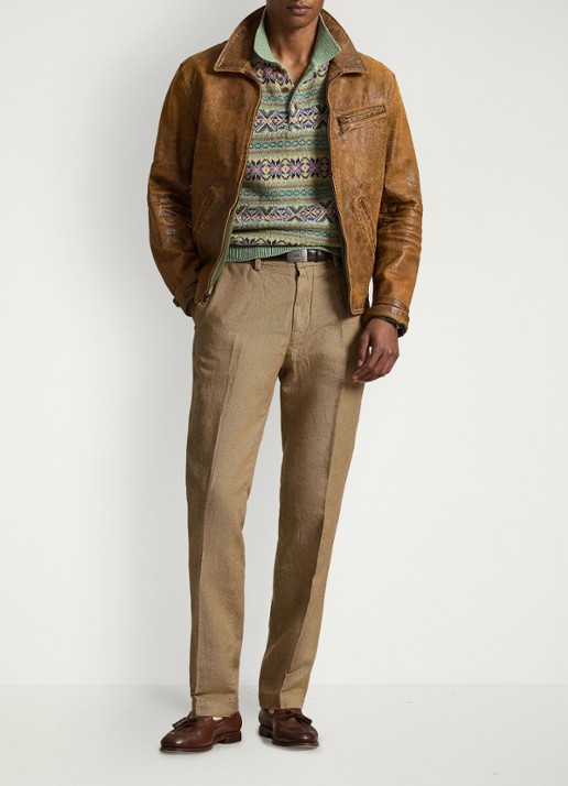 Ralph Lauren Straight fit chino in linnenblend