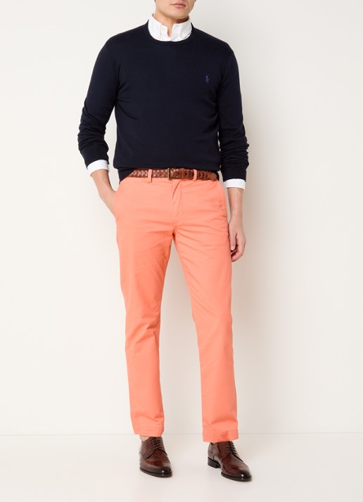 Ralph Lauren Straight fit chino met steekzakken - voorkant 2 deep mango / zalmroze