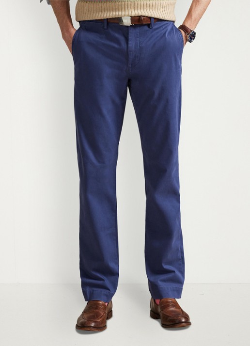 Ralph Lauren Straight fit chino met steekzakken - detail licht navy