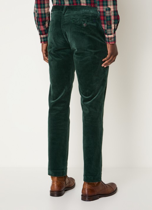 Ralph Lauren Straight fit chino van corduroy met stretch - achterkant 5 groen