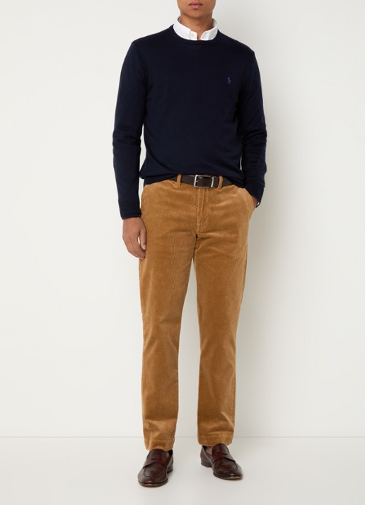 Ralph Lauren Straight fit chino van corduroy met stretch - voorkant 5 camel