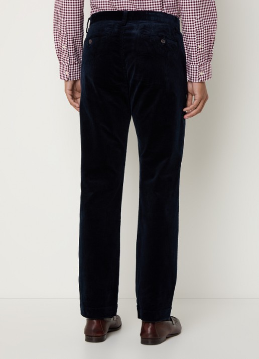 Ralph Lauren Straight fit chino van corduroy met stretch - achterkant 5 donkerblauw