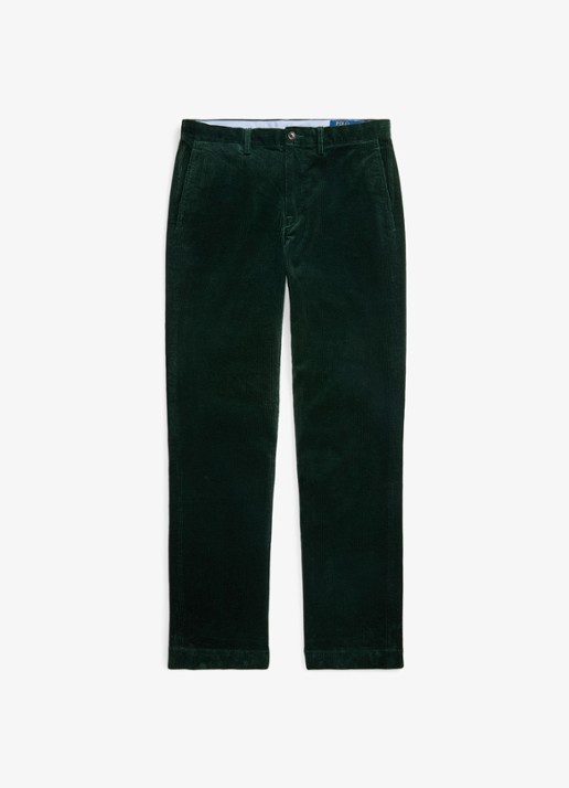 Ralph Lauren Straight fit chino van corduroy met stretch - voorkant college green / donkergroen