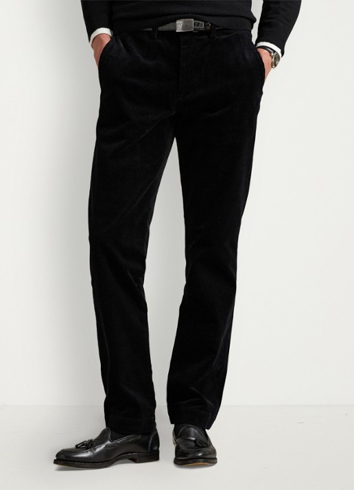 Ralph Lauren Straight fit chino van corduroy met stretch - detail 4 polo black / zwart