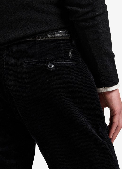 Ralph Lauren Straight fit chino van corduroy met stretch - detail 5 polo black / zwart