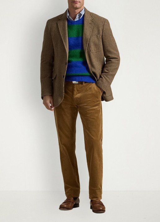 Ralph Lauren Straight fit chino van corduroy met stretch - voorkant 2 golden brown / khaki