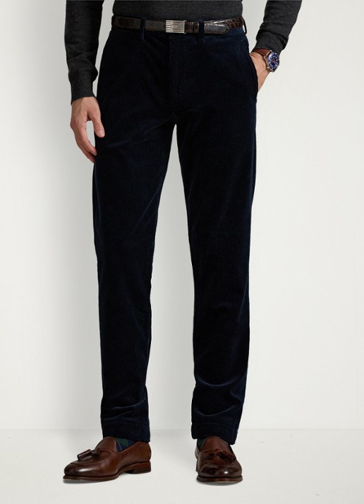 Ralph Lauren Straight fit chino van corduroy met stretch - detail 4 aviator navy / donkerblauw