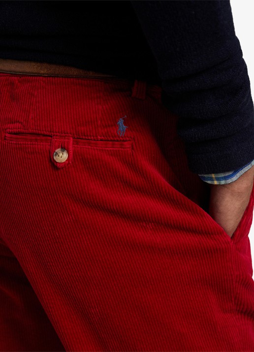 Ralph Lauren Straight fit chino van corduroy met stretch - detail 5 ralph red x-42x9 / rood