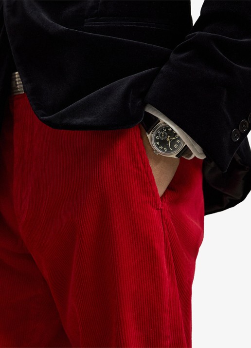 Ralph Lauren Straight fit chino van corduroy met stretch - detail 3 ralph red / rood