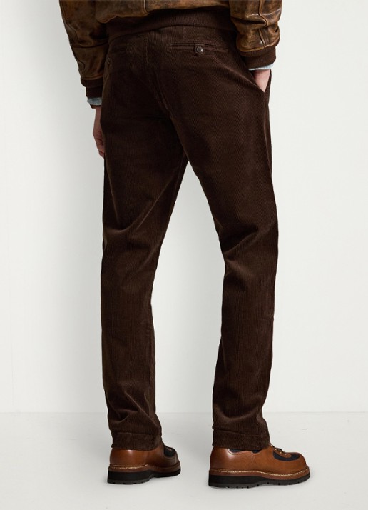 Ralph Lauren Straight fit chino van corduroy met stretch - achterkant 5 dark beech / donkerbruin