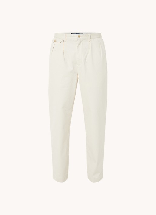 Ralph Lauren Straight fit cropped chino met plooidetail - voorkant 4 winter cream / creme