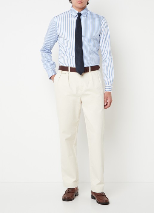 Ralph Lauren Straight fit cropped chino met plooidetail - voorkant 5 winter cream / creme
