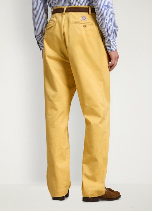 Ralph Lauren Straight fit cropped chino met plooidetail - achterkant corn yellow-30rc