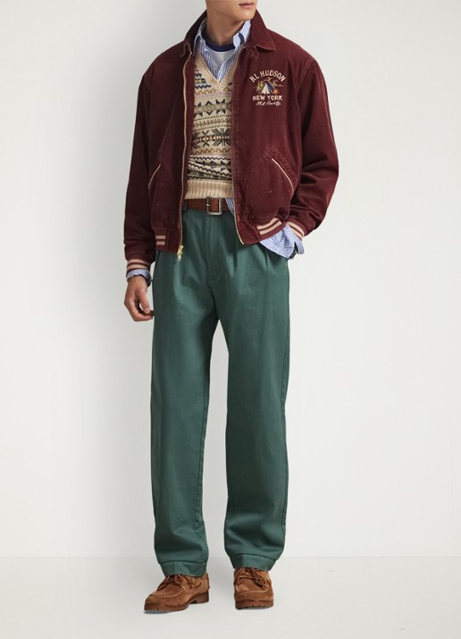 Ralph Lauren Straight fit cropped chino met plooidetail - voorkant 3 groen