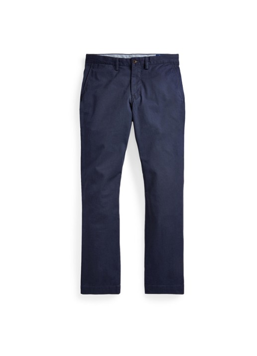 Ralph Lauren Straight fit gewassen chino met stretch - voorkant 5 nautical ink / blauw