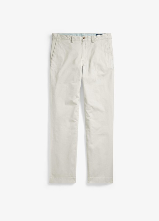 Ralph Lauren Straight fit gewassen chino met stretch - voorkant classic stone / beige