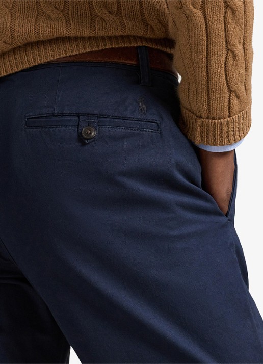 Ralph Lauren Straight fit gewassen chino met stretch - detail 3 nautical ink / blauw