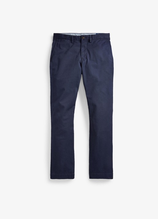 Ralph Lauren Straight fit gewassen chino met stretch - voorkant 7 nautical ink / blauw