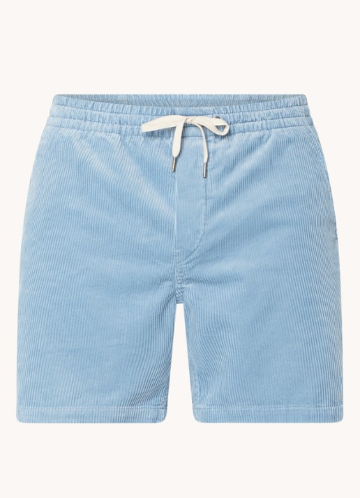 Ralph Lauren Straight fit korte broek van corduroy - voorkant 3 blue note / lichtblauw