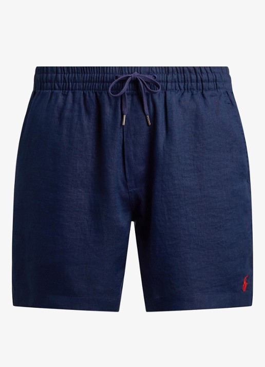Ralph Lauren Straight fit korte broek van linnen - voorkant 3 newport navy