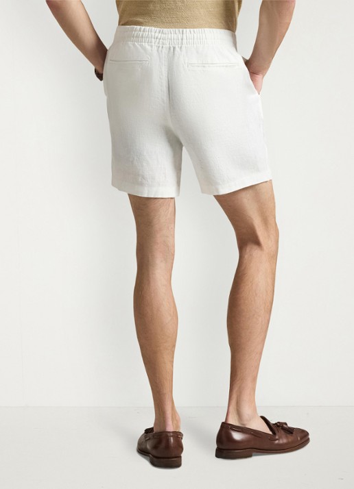 Ralph Lauren Straight fit korte broek van linnen - achterkant 5 white / wit
