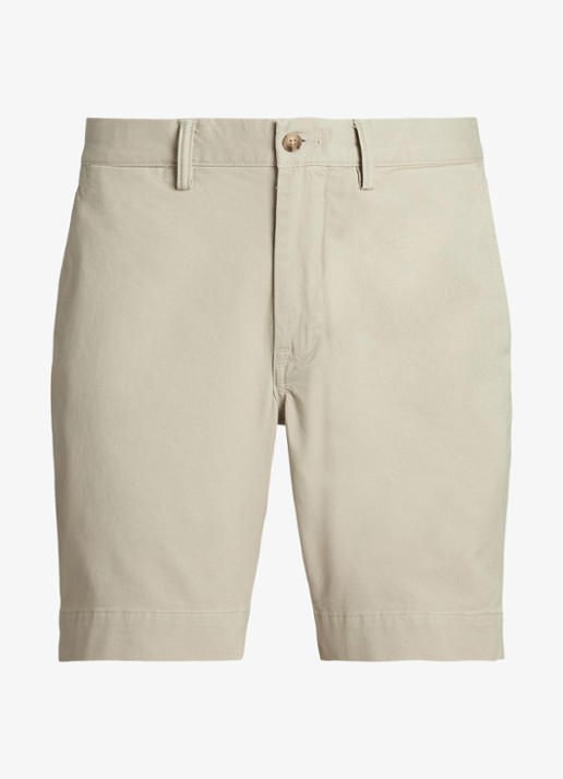 Ralph Lauren Straight fit korte chino met stretch - voorkant 4 khaki tan / beige