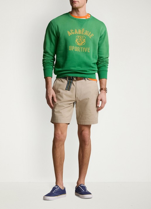 Ralph Lauren Straight fit korte chino met stretch - voorkant 5 khaki tan / beige