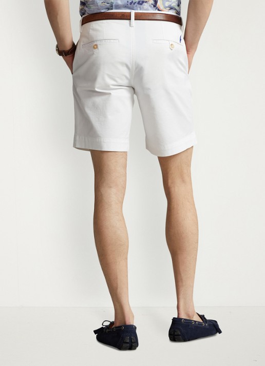 Ralph Lauren Straight fit korte chino met stretch - achterkant 5 white / wit