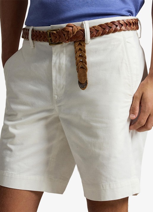 Ralph Lauren Straight fit korte chino met stretch - detail 2 white / wit