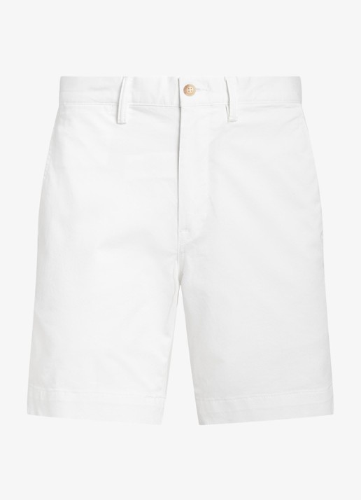Ralph Lauren Straight fit korte chino met stretch - voorkant 3 white / wit