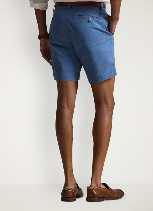 Ralph Lauren Straight fit korte chino met stretch - achterkant 5 delta blue / blauw