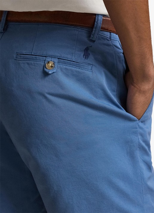Ralph Lauren Straight fit korte chino met stretch - detail 2 delta blue / blauw