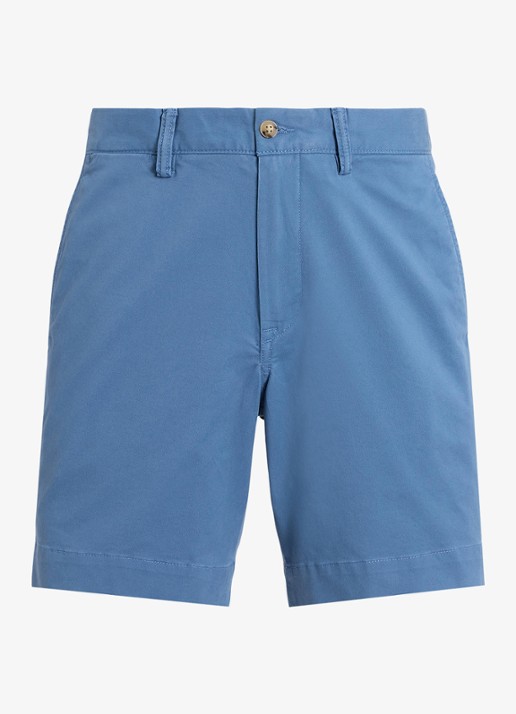 Ralph Lauren Straight fit korte chino met stretch - voorkant 3 delta blue / blauw