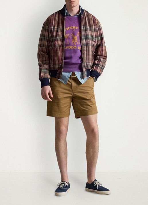 Ralph Lauren Straight fit korte chino met stretch - voorkant 3 sandsurf-24od