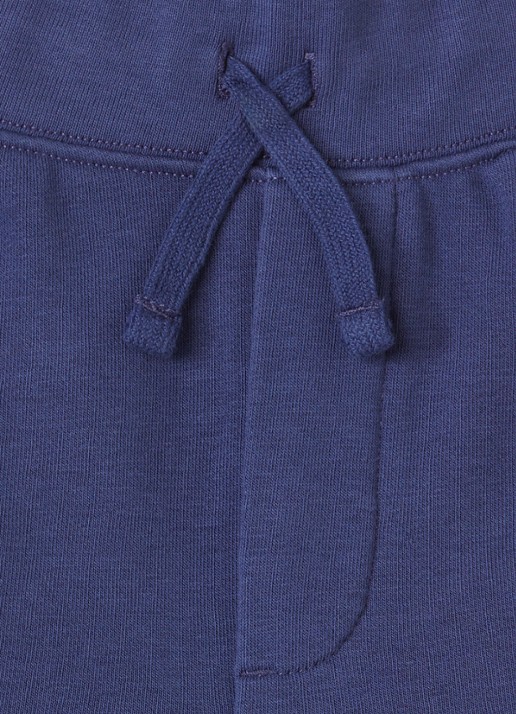 Ralph Lauren Straight fit korte jogginbroek met logoborduring - detail donkerblauw