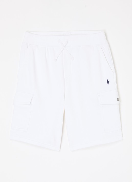 Ralph Lauren Straight fit korte joggingbroek met klepzakken - voorkant 2 wit