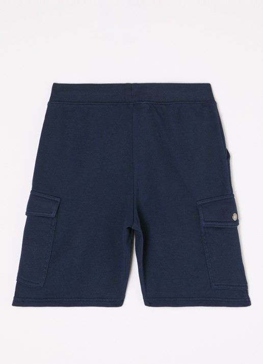 Ralph Lauren Straight fit korte joggingbroek met klepzakken - voorkant 3 donkerblauw