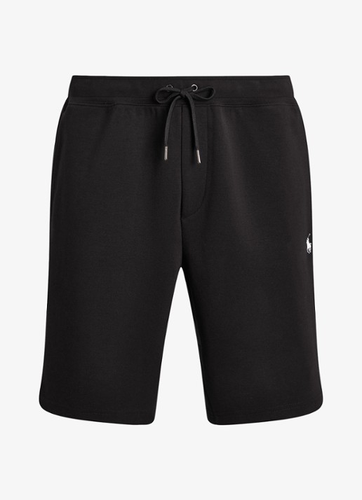 Ralph Lauren Straight fit korte joggingbroek met logo en steekzakken - voorkant 6 polo black / zwart